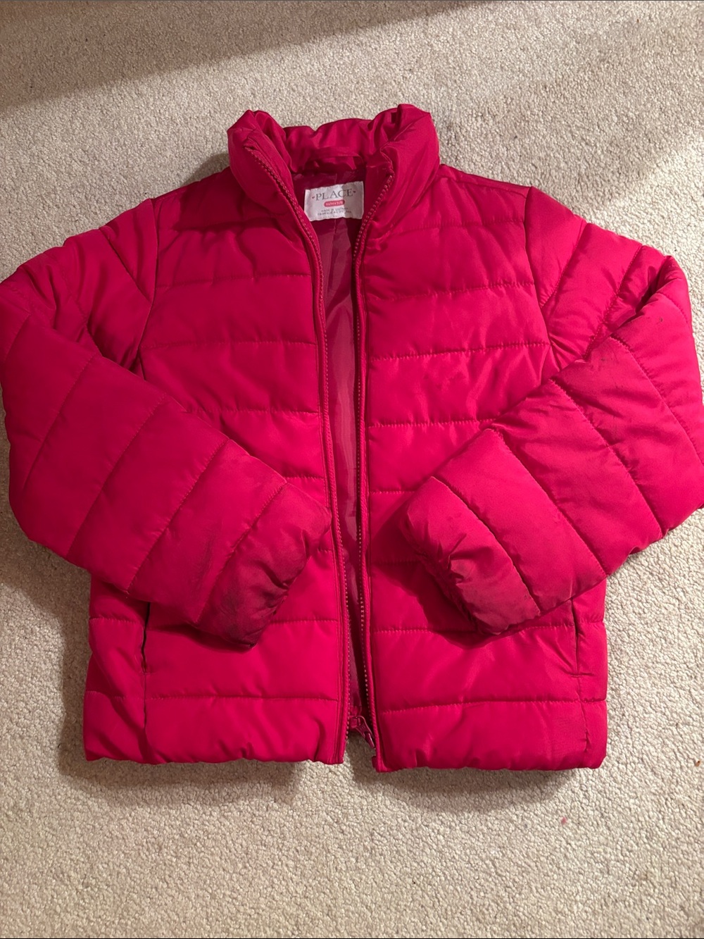 The Children's Place Bright Pink Quilted Puffer Jacket